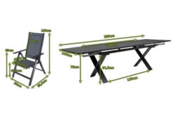 OUTFLEXX Esstischgarnitur, Anthrazit, Alu / Keramik / Textil, 180/280x100cm, 10 Multipositionssessel -Kettler Verkäufe 22231 5.jpg