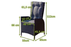 OUTFLEXX 2er Set Dining Sessel, Schwarz, Polyrattan, Je 55 X 65 X 112 Cm, Rücken Stufenlos Verstellbar -Kettler Verkäufe 22284 5.jpg