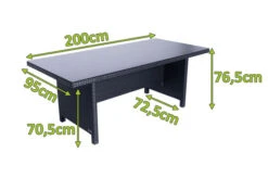 OUTFLEXX Esstisch, Schwarz, Polyrattan, 200x95cm, Tischplatte Spraystone, 6mm, Aufliegend -Kettler Verkäufe 22286 4.jpg