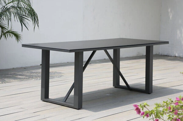 OUTFLEXX Esstisch, Anthrazit, Aluminium, Glaskeramik, 200x90 Cm 3 OUTFLEXX Esstisch, Anthrazit, Aluminium, Glaskeramik, 200x90 Cm