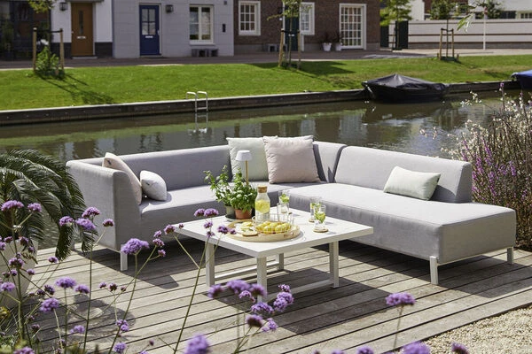 HARTMAN Dion Ecklounge, Grau/weiß, Sunbrella/Keramik, 5 Personen, Inklusive Beistelltisch 4 HARTMAN Dion Ecklounge, Grau/weiß, Sunbrella/Keramik, 5 Personen, Inklusive Beistelltisch – Bild 2