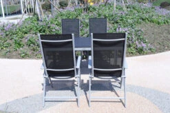 VILLANA Esstischgarnitur, Silber/schwarz, Alu/Holzimitat/Textil, Tisch 150x90cm, 4 Multipositionssessel -Kettler Verkäufe 22559 06.jpg