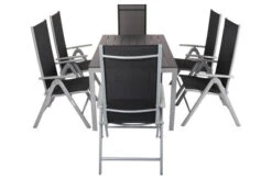 VILLANA Esstischgarnitur, Silber/schwarz, Alu/Holzimitat/Textil, Tisch 150x90cm, 6 Multipositionssessel -Kettler Verkäufe 22560 08.jpg