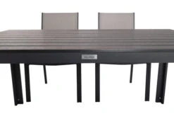 VILLANA Esstischgarnitur, Anthrazit/grau, Alu/Holzimitat/Textil, Tisch 150x90cm, 4 Stapelsessel 28 VILLANA Esstischgarnitur, Anthrazit/grau, Alu/Holzimitat/Textil, Tisch 150x90cm, 4 Stapelsessel -Kettler Verkäufe 22579 09.jpg