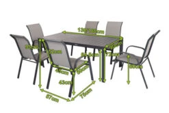 VILLANA Esstischgruppe, Anthrazit/grau, Alu/Textilene, Tisch 130/180x90cm, 6 Sessel, Stapelbar -Kettler Verkäufe 22582 05.jpg