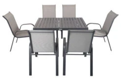 VILLANA Esstischgruppe, Anthrazit/grau, Alu/Textilene, Tisch 130/180x90cm, 6 Sessel, Stapelbar -Kettler Verkäufe 22582 07.jpg