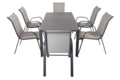 VILLANA Esstischgruppe, Anthrazit/grau, Alu/Textilene, Tisch 130/180x90cm, 6 Sessel, Stapelbar -Kettler Verkäufe 22582 08.jpg