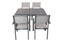 VILLANA Esstischgruppe, Anthrazit/grau, Alu/Textilene, Tisch 130/180x90cm, 4 Stapelsessel -Kettler Verkäufe 22585 07.jpg