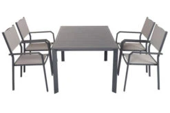 VILLANA Esstischgruppe, Anthrazit/grau, Alu/Textilene, Tisch 130/180x90cm, 4 Stapelsessel -Kettler Verkäufe 22585 09.jpg