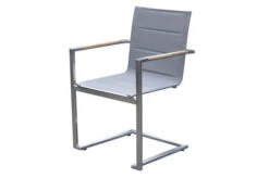 OUTFLEXX Esstischgarnitur, Silber, Edelstahl/Granit/Textil, 200x100 Cm, 6 Freischwinger, Padded, Teakarmlehnen -Kettler Verkäufe 22769 03.jpg