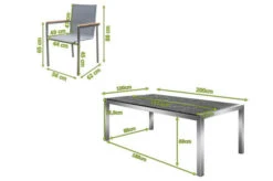 OUTFLEXX Esstischgarnitur, Silber/taupe, Edelstahl/Granit/Textil, 200x100 Cm, 6 Stapelsessel, Teakarmlehnen -Kettler Verkäufe 22775 05.jpg