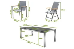 OUTFLEXX Esstischgarnitur, Silber/taupe, Edelstahl/Granit/Textil, 200x100 Cm, 4 Stapelsessel, 2 Multipos, Armlehnen Aus FSC-Teak -Kettler Verkäufe 22776 05.jpg