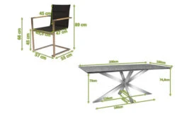 OUTFLEXX Esstischgarnitur, Silber/schwarz, Edelstahl/Granit/Textil, 200x100 Cm, 6 Freischwinger, Padded, Armlehnen Aus FSC-Teak 16 OUTFLEXX Esstischgarnitur, Silber/schwarz, Edelstahl/Granit/Textil, 200x100 Cm, 6 Freischwinger, Padded, Armlehnen Aus FSC-Teak -Kettler Verkäufe 22783 05.jpg