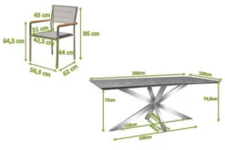OUTFLEXX Esstischgarnitur, Silber/weiß, Edelstahl/Granit/Textil, 200x100 Cm, 6 Stühle, Padded, Armlehnen Aus Teak -Kettler Verkäufe 22799 05.jpg