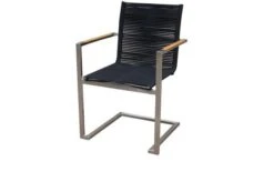 OUTFLEXX Esstischgarnitur, Silber/schwarz, Edelstahl/Granit/Rope, 200x100 Cm, 6 Freischwinger, Armlehnen Aus FSC-Teak -Kettler Verkäufe 22802 03.jpg