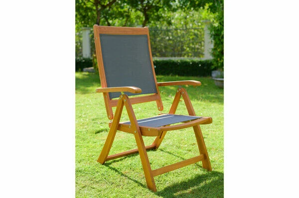 OUTFLEXX Sitzgruppe, Natur/grau, Akazie/Textilene, Ausziehtisch 180/240 X 100 Cm, 8 Multipo 5-fach 6 OUTFLEXX Sitzgruppe, Natur/grau, Akazie/Textilene, Ausziehtisch 180/240 X 100 Cm, 8 Multipo 5-fach – Bild 4