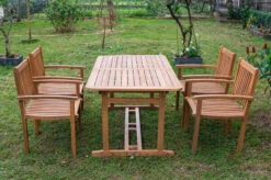 OUTFLEXX Sitzgruppe, Natur, Akazie, Ausziehtisch 180/240 X 100 Cm, 4 Armlehnensessel -Kettler Verkäufe 22830 6.jpg