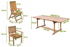 OUTFLEXX Sitzgruppe, Natur, Akazie, Ausziehtisch 180/240 X 100 Cm, 2 Multipo, 4 Armlehnensessel -Kettler Verkäufe 22833 5.jpg