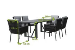OUTFLEXX Mermaid Esstischgarnitur, Anthrazit, Alu/Rope, 6 Personen, Inkl. Sitz- Und Rückenkissen, Tisch 200x90 Cm -Kettler Verkäufe 22873 3.jpg