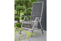 STERN Esstischgarnitur, Silbergrau/grau, Edelstahl/Textilene, Tisch 200 X 100 Cm, 2 Teilige Tischplatte, 4 Stapelsessel, Hohe Rückenlehne, 2 Multipo -Kettler Verkäufe 22901 04.jpg