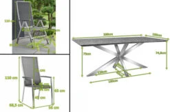 STERN Esstischgarnitur, Silbergrau/grau, Edelstahl/Textilene, Tisch 200 X 100 Cm, 4 Stapelsessel, Hohe Rückenlehne, 2 Multipo -Kettler Verkäufe 22911 02 mass.jpg