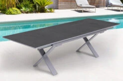 KETTLER BasicPlus Esstischgarnitur, Silber / Anthrazit, Alu / Spraystone / Textil, Tisch 180/280x100cm, 8 Stapelsessel, 2 Multipo -Kettler Verkäufe 23015 4.jpg