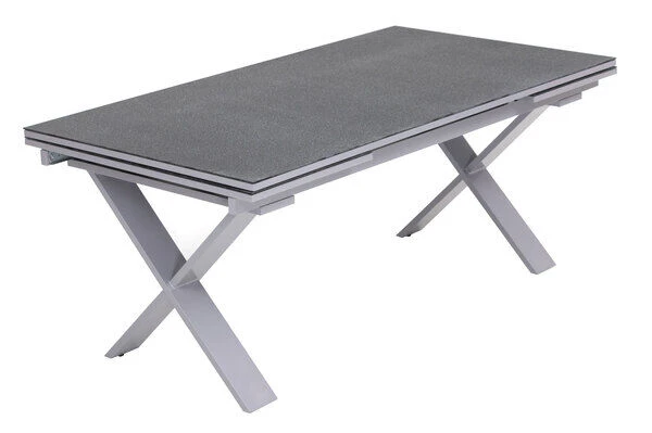 KETTLER Granada Esstischgarnitur, Silber / Anthrazit, Alu / Spraystone / Teak, Tisch 180/280x100cm, 10 Multipositionssessel 6 KETTLER Granada Esstischgarnitur, Silber / Anthrazit, Alu / Spraystone / Teak, Tisch 180/280x100cm, 10 Multipositionssessel – Bild 4