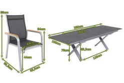 KETTLER Granada Esstischgarnitur, Silber / Anthrazit, Alu / Spraystone / Teak, Tisch 180/280x100cm, 6 Stapelsessel -Kettler Verkäufe 23019 5.jpg