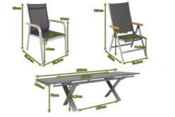 KETTLER Granada Esstischgarnitur, Silber / Anthrazit, Alu / HPL / Teak, Tisch 180/280x100cm, 6 Stapelsessel, 2 Multipo -Kettler Verkäufe 23056 5.jpg