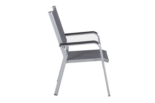 KETTLER Friends Esstischgarnitur, Silber / Anthrazit, Alu / HPL / Textil, Tisch 180/280x100cm, 10 Stapelsessel 15 KETTLER Friends Esstischgarnitur, Silber / Anthrazit, Alu / HPL / Textil, Tisch 180/280x100cm, 10 Stapelsessel – Bild 13