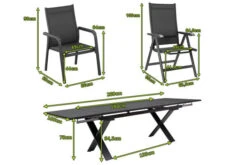 KETTLER BasicPlus Esstischgarnitur, Anthrazit, Alu / Spraystone / Textil, Tisch 180/280x100cm, 4 Stapelsessel, 2 Multipo -Kettler Verkäufe 23079 5.jpg