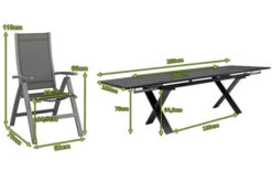 KETTLER Altura Esstischgarnitur, Anthrazit, Alu / Spraystone / Textil, Tisch 180/280x100cm, 6 Multipositionssessel -Kettler Verkäufe 23082 5.jpg