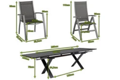 KETTLER Altura Esstischgarnitur, Anthrazit, Alu / Spraystone / Textil, Tisch 180/280x100cm, 4 Stapelsessel, 2 Multipo -Kettler Verkäufe 23088 5.jpg