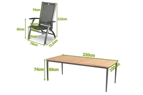 HARTMAN Silencio / Primo Sitzgruppe, Xerix/natur, Alu/Teak, 6 Multipo, 220x100cm, FSC-Teak Tischplatte 8 HARTMAN Silencio / Primo Sitzgruppe, Xerix/natur, Alu/Teak, 6 Multipo, 220x100cm, FSC-Teak Tischplatte – Bild 6