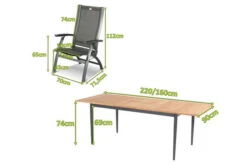 HARTMAN Silencio / Primo Sitzgruppe, Xerix/natur, Alu/Teak, 6 Multipo, 160/220x90cm, FSC-Teak Tischplatte -Kettler Verkäufe 23152 mass.jpg