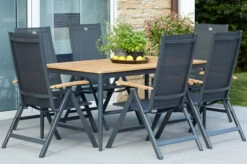 HARTMAN Silencio / Aruba Sitzgruppe, Xerix/natur, Alu/Teak, 6 Multipo, 160/220x90cm, FSC-Teak Armlehnen