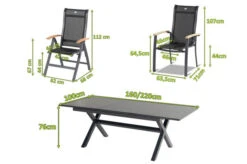 HARTMAN Xanadu / Alice Sitzgruppe, Xerix/natur, Alu/Teak/Glaskeramik, 4x4 Textilen, 6 Dining Sessel, 2 Multipo, 160/220x100cm, FSC-Teak Armlehnen -Kettler Verkäufe 23251 5.jpg