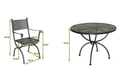 MBM Romeo Esstischgarnitur, Marone, Schmiedeeisen Verzinkt, Tisch Ø100 X 73 Cm, 4 Sessel -Kettler Verkäufe 23362 5.jpg