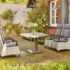 SIENA GARDEN Corido/Bellani Dining Set, Anthrazit/grau, Keramik/Geflecht/Alu, 140 X 85 X 50-72cm, Inkl. 4 Diningsessel