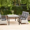 SIENA GARDEN Carlos/Corido Dining Set, Anthrazit, Alu/Geflecht/Keramik, 220 X 100 Cm, Inkl. 6 Diningsessel