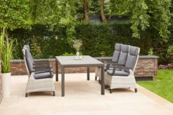 SIENA GARDEN Carlos/Corido Dining Set, Anthrazit, Alu/Geflecht/Keramik, 220 X 100 Cm, Inkl. 6 Diningsessel