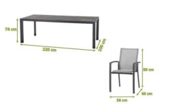 SIENA GARDEN Carlos/Velia Dining Set, Anthrazit/grau, Alu/Ranotex®-Gewebe/Keramik, 220 X 100cm, Inkl. 6 Diningsessel -Kettler Verkäufe 23774 05.jpg