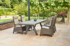 SIENA GARDEN Tirana/Corido Dining Set, Anthrazit/grau, Alu/Gardino®-Geflecht/Keramik, 205-265 X 103 X 76cm, Inkl. 4 Diningsessel