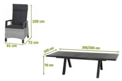 SIENA GARDEN Tirana/Corido Dining Set, Anthrazit, Alu/Keramik, 205-265 X 103 X 76 Cm, Inkl. 4 Diningsessel -Kettler Verkäufe 23788 5.jpg