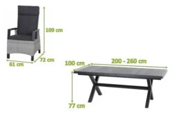 SIENA GARDEN Messina/Corido Dining Set, Anthrazit, Alu/Geflecht/Keramik, 200-260 X 100 Cm, Inkl. 4 Diningsessel -Kettler Verkäufe 23806 5.jpg