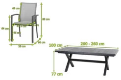 SIENA GARDEN Messina/Velia Dining Set, Anthrazit/grau, Alu/Ranotex®-Gewebe/Keramik, 200-260x100, Inkl. 8 Diningsessel -Kettler Verkäufe 23810 5.jpg