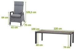 SIENA GARDEN Silva/Solea Dining Set, Anthrazit/grau/blau, Alu/Gardino®-Geflecht/Keramik, 220 X 100cm, Inkl. 4 Diningsessel, Stufenlos Verstellbar -Kettler Verkäufe 23847 5.jpg