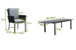OUTFLEXX Esstischgarnitur, Anthrazit, Alu, Ausziehtisch 180/270x100 Cm, 10 Sessel -Kettler Verkäufe 23908 5.jpg