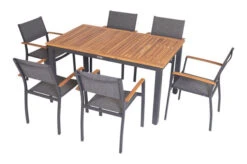 VILLANA Esstischgarnitur, Anthrazit/grau, Alu/ FSC-Akazienholz, Ausziehtisch 150/200 Cm, 6 Stapelstühle -Kettler Verkäufe 23910 14.jpg