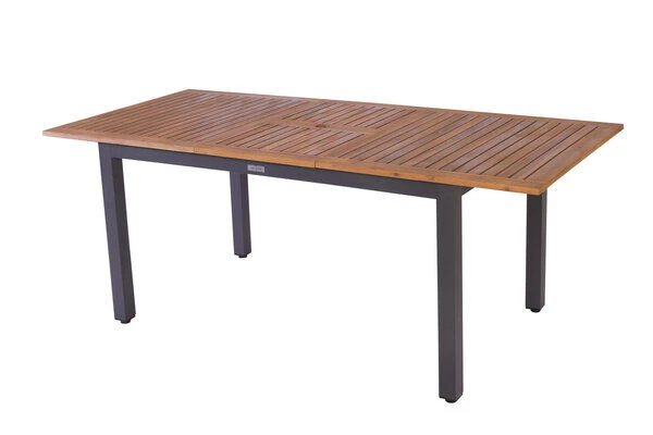VILLANA Esstischgarnitur, Anthrazit/grau, Alu/ FSC-Akazienholz, Ausziehtisch 150/200 Cm, 4 Stapelstühle, 2 Multipositionssessel 17 VILLANA Esstischgarnitur, Anthrazit/grau, Alu/ FSC-Akazienholz, Ausziehtisch 150/200 Cm, 4 Stapelstühle, 2 Multipositionssessel – Bild 15